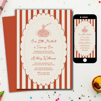 Our little meatball is turning one 1st Birthday Einladung