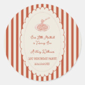 Our little meatball is turning one 1st Birthday Runder Aufkleber (Vorderseite)