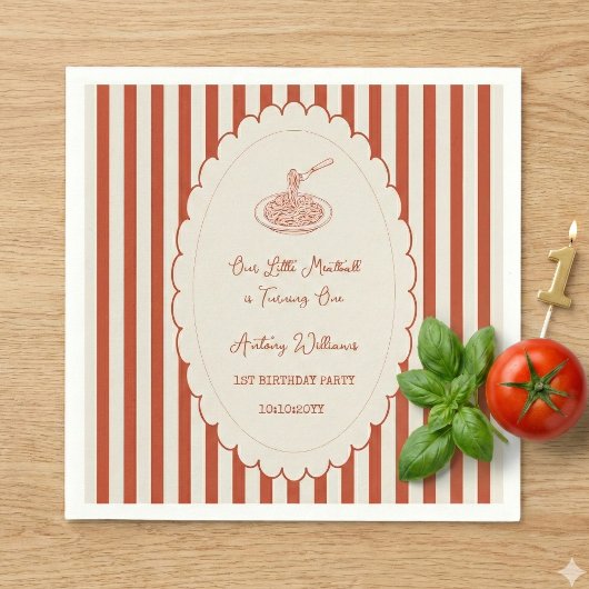 Our little meatball is turning one 1st Birthday  Serviette