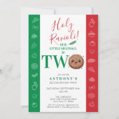 Our Little Meatball is Two Birthday Party Einladung (Vorderseite)