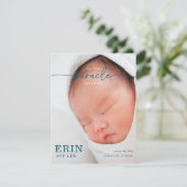 Our Little Miracle Baby Announcement card (Stehend Vorderseite)