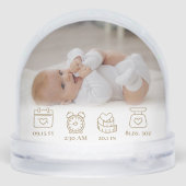 Our Little Miracle Baby Birth Stats Photo Keepsake Schneekugeln (Rückseite)