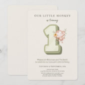 Our Little Monkey 1st Birthday invitation Einladung (Vorne/Hinten)