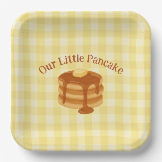 Our Little Pancake Brunch Theme Baby Shower Pappteller (Vorderseite)
