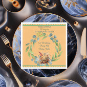 Our Little Pumpkin 1st Birthday Fall Wreath Orange Serviette