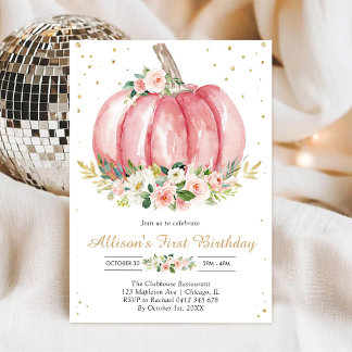 Our Little Pumpkin 1st Birthday Invitation Einladung