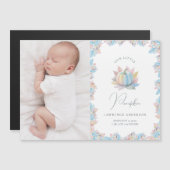 Our Little Pumpkin Baby Photo Birth Announcement Magnetkarte (Vorne/Hinten)
