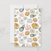 Our Little Pumpkin Boho Fall Birthday Party Dankeskarte (Rückseite)