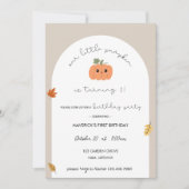 Our Little Pumpkin First Birthday Invitation Einladung (Vorderseite)