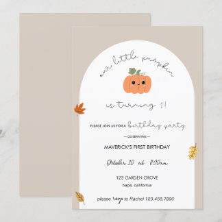Our Little Pumpkin First Birthday Invitation Einladung