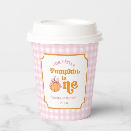 Our Little Pumpkin Girl 1st Birthday Party Pappbecher (Vorderseite)
