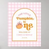 Our Little Pumpkin Girl 1st Birthday Welcome Poster (Vorne)