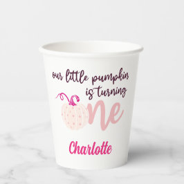 our little pumpkin is turning one 1St Birthday Pappbecher