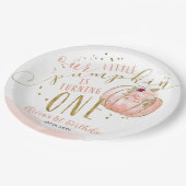 Our Little Pumpkin Is Turning One 1st Birthday Pappteller (Schrägansicht)