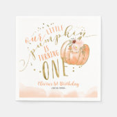 Our Little Pumpkin Is Turning One 1st Birthday Serviette (Vorderseite)