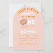 Our little Pumpkin Orange 1st Birthday Einladung (Vorderseite)