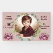 Our Little Pumpkin Purple 1st Birthday Fall Wreath Banner (Horizontal)