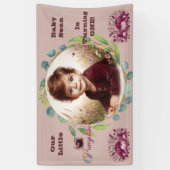 Our Little Pumpkin Purple 1st Birthday Fall Wreath Banner (Vertikal)