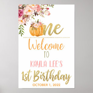 Our Little Pumplin Welcome Sign - Girl Poster