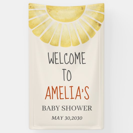 Our Little Ray of Sunshine Baby Shower  Banner (Vertikal)