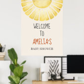 Our Little Ray of Sunshine Baby Shower  Poster (Heimbüro)