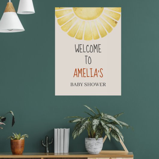 Our Little Ray of Sunshine Baby Shower  Poster (Wohnzimmer 1)
