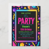 our little Retro Neon 80's Birthday Party Einladung (Vorderseite)