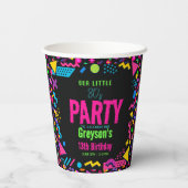 our little Retro Neon 80's Birthday Party Pappbecher (Rückseite)