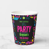 our little Retro Neon 80's Birthday Party Pappbecher (Vorderseite)