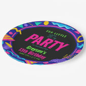 our little Retro Neon 80's Birthday Party Pappteller (Schrägansicht)