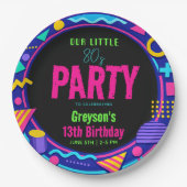 our little Retro Neon 80's Birthday Party Pappteller (Vorderseite)