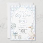 Our Little Silly Goose Blue Birthday Party Einladung (Vorderseite)