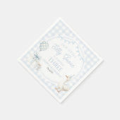 Our Little Silly Goose Blue Birthday Party Serviette (Ecke)
