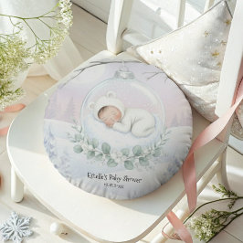Our Little Snowbaby is on the way Cozy Comfort Rundes Kissen