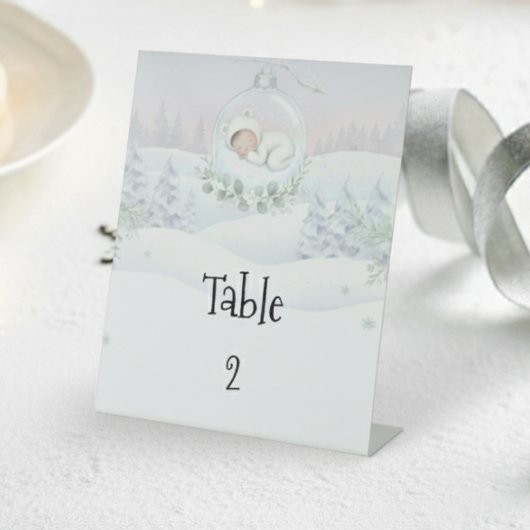 Our Little Snowbaby is on the way Display Decor Sockelschild