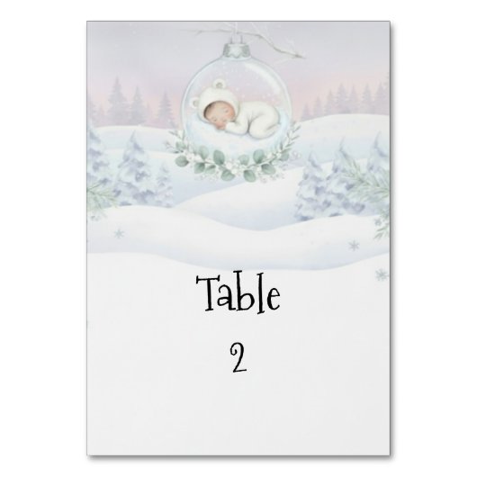 Our Little Snowbaby is on the way Seating Guide Tischnummer (Vorderseite)