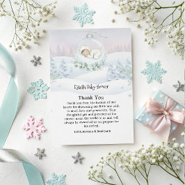 Our Little Snowbaby is on the way Thank You Card Dankeskarte