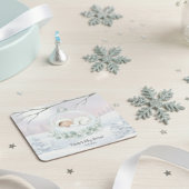 Our Little Snowbaby is on the way Winter Drinkware Rechteckiger Pappuntersetzer