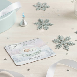 Our Little Snowbaby is on the way Winter Drinkware Rechteckiger Pappuntersetzer