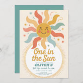 Our Little Sunshine Turns One Birthday Einladung (Vorne/Hinten)