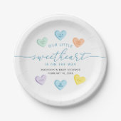 Our Little Sweetheart Candy Hearts Baby Shower Pappteller (Vorderseite)