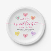 Our Little Sweetheart Candy Hearts Baby Shower Pappteller (Vorderseite)