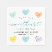 Our Little Sweetheart Candy Hearts Baby Shower Serviette (Vorderseite)