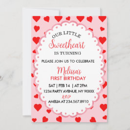 Our Little Sweetheart First Birthday Invitation. Einladung