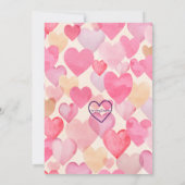 Our Little Sweetheart is ONE, hearts 1st Birthday Einladung (Rückseite)