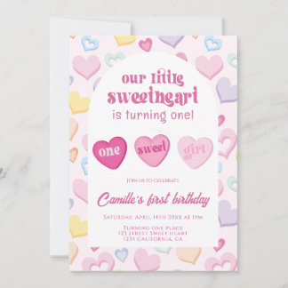 Our little sweetheart is turning one Birthday Einladung