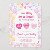 Our little sweetheart is turning one Birthday Einladung (Vorne/Hinten)