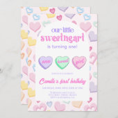 Our little sweetheart is turning one Birthday Einladung (Vorne/Hinten)