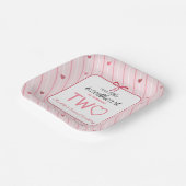 Our Little Sweetheart Is Two Hearts Birthday Pappteller (Gewinkelt)