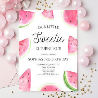 Our Little Sweetie Pink Watermelon Birthday Party Einladung